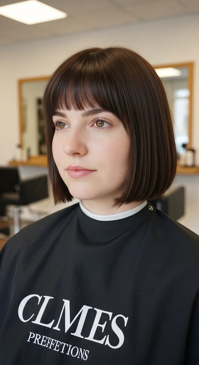 Classic Bob Cut with Blunt Bangs