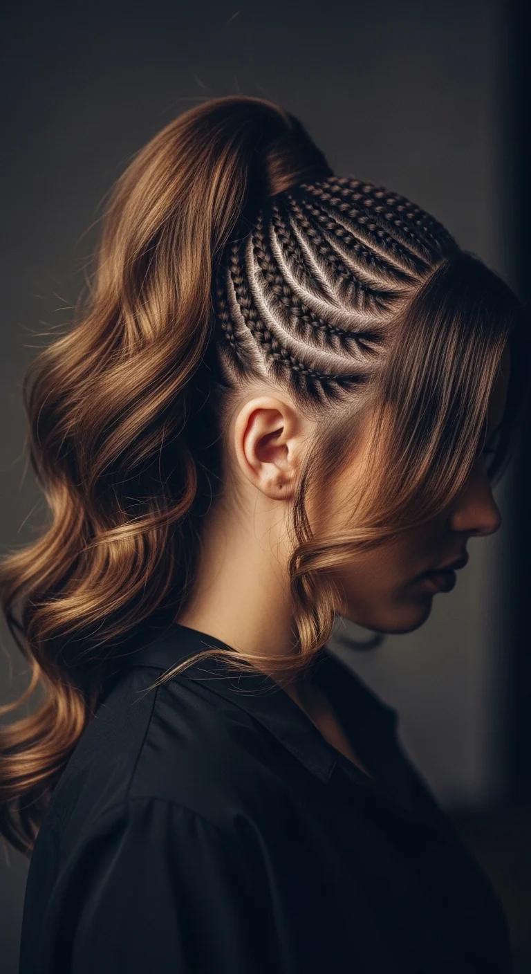 Cornrows into Ponytail