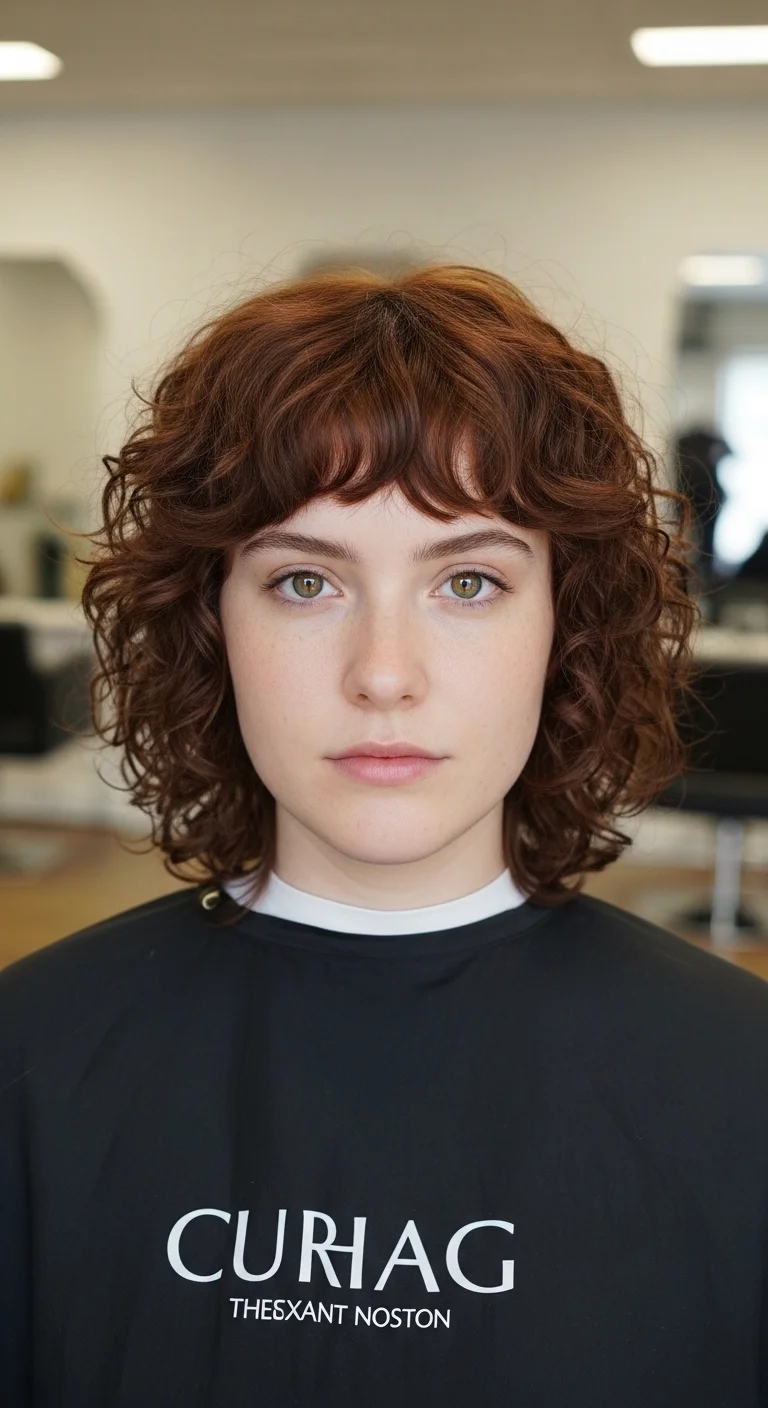 Curly Shag With Bangs