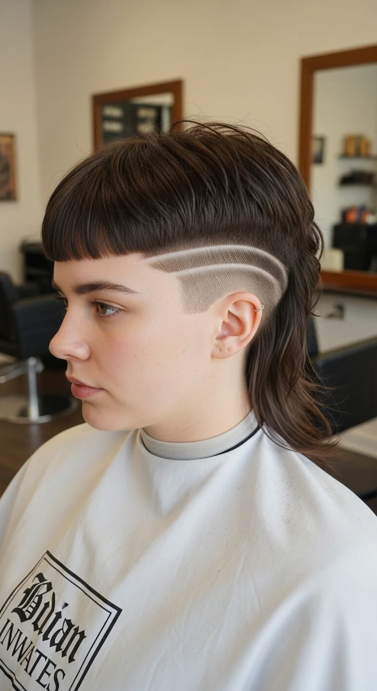 Edgy Undercut with Curtain Bangs
