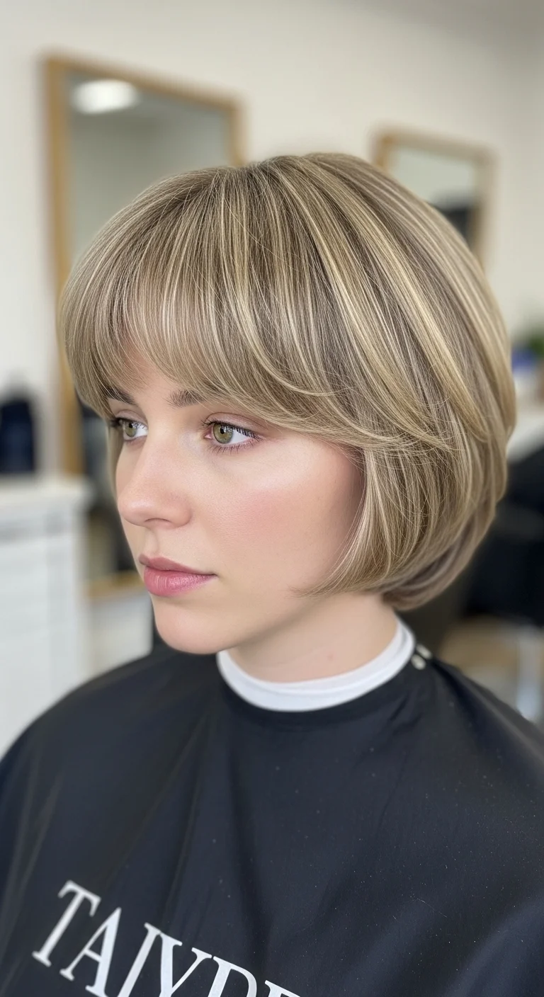 Feathered Short Cut with Curtain Bangs