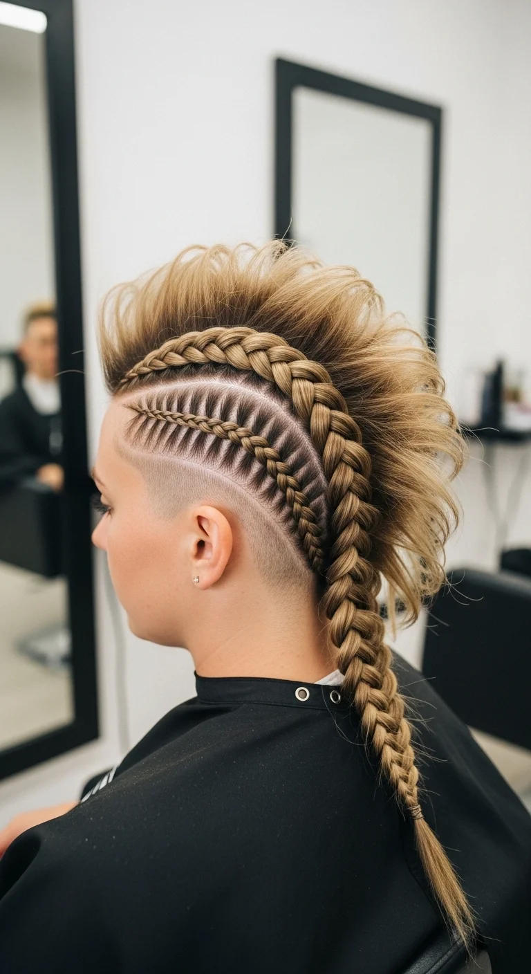 Feed-In Braided Mohawk