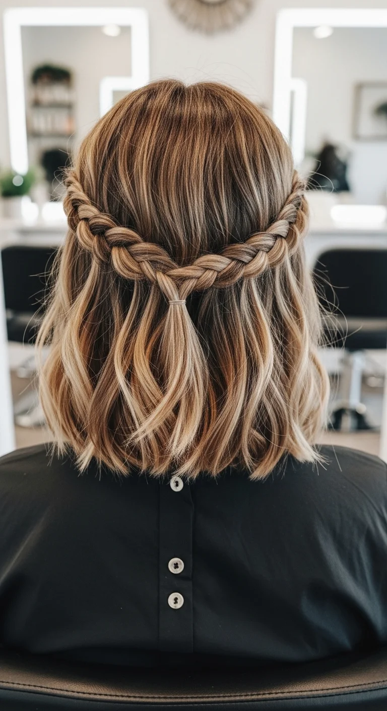 French Bob Boho Knotless Braids