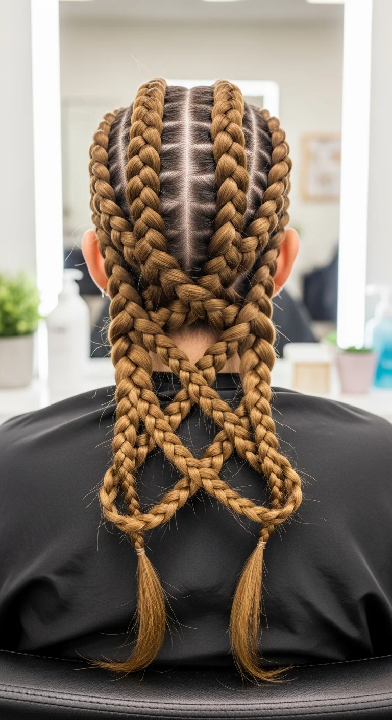 Ginger Braided Infinity Braid Look