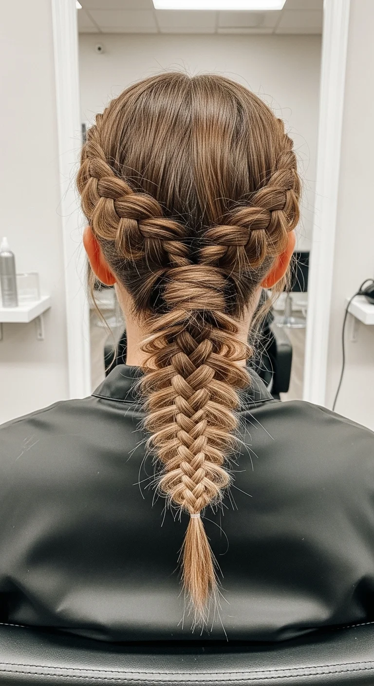 Half Up Fishtail Braid Style