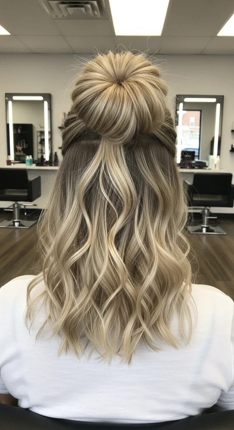 High Volume Half Up Bun Style