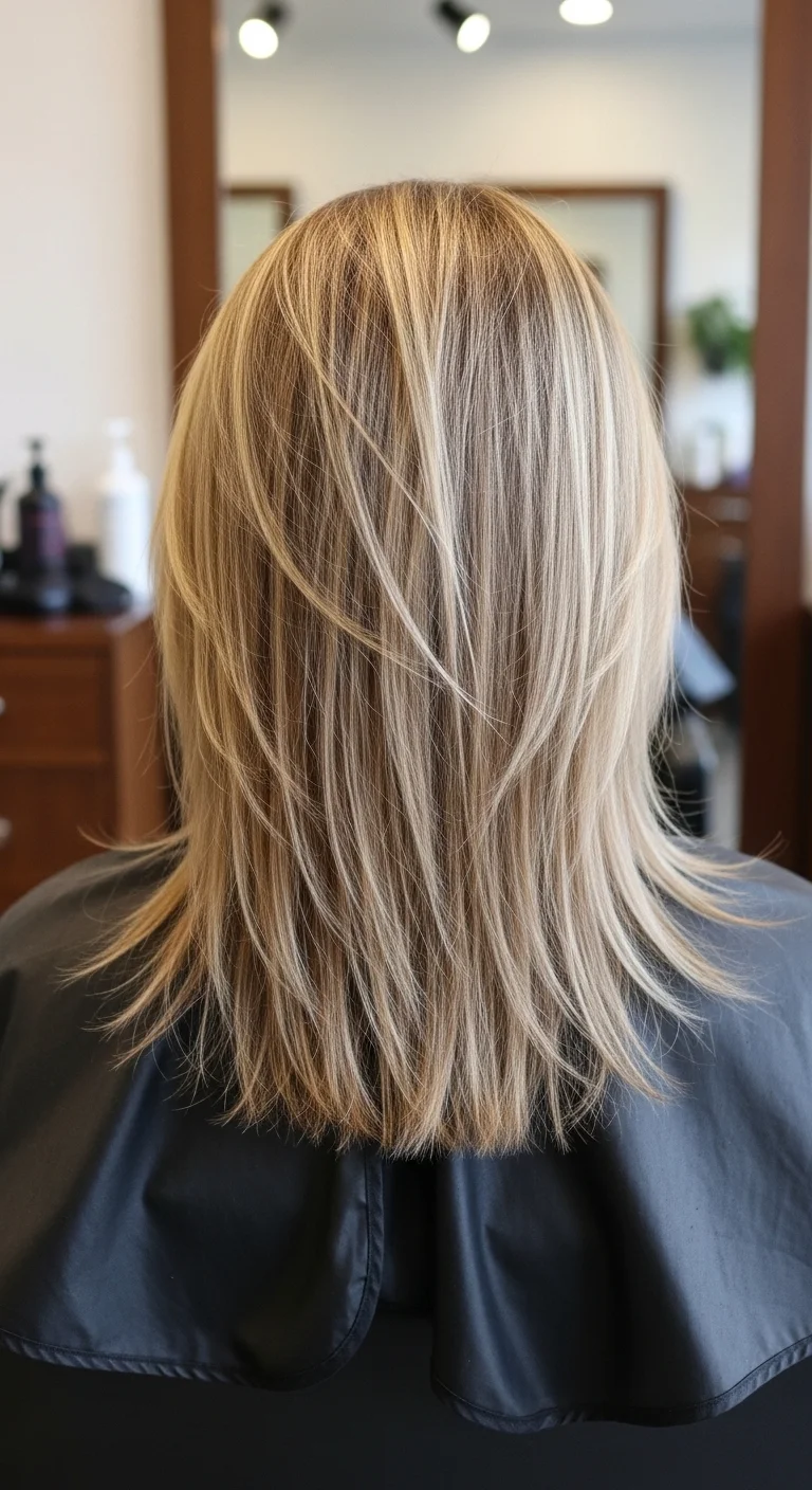 Layered Cut With Minimalist Straight Texture