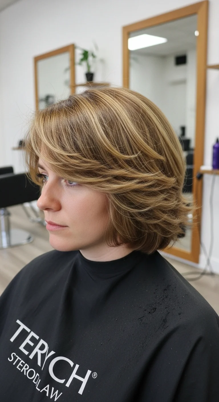 Layered Cut With Rounded Blowout Shape