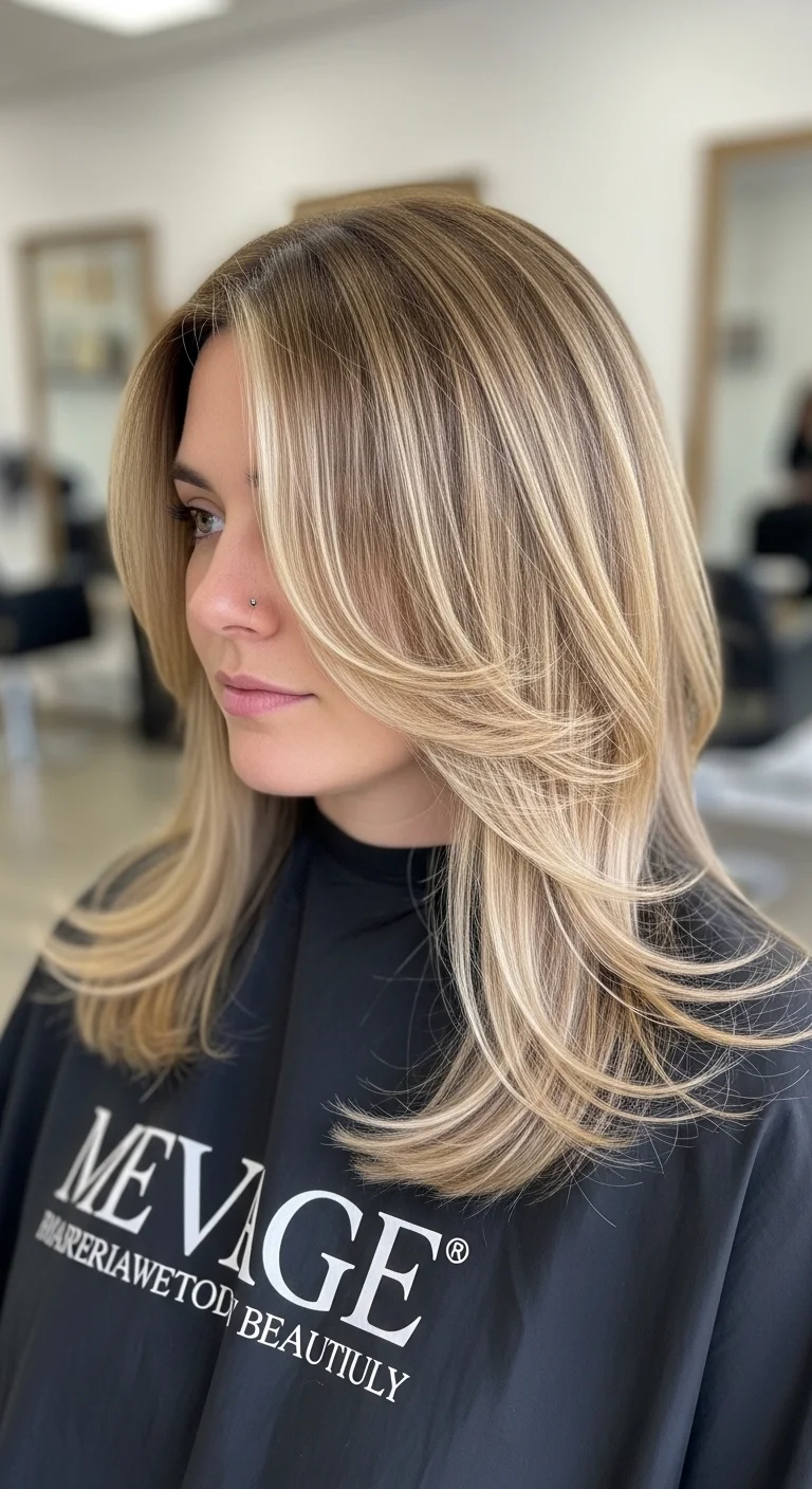 Layered Cut With Soft Balayage Blend