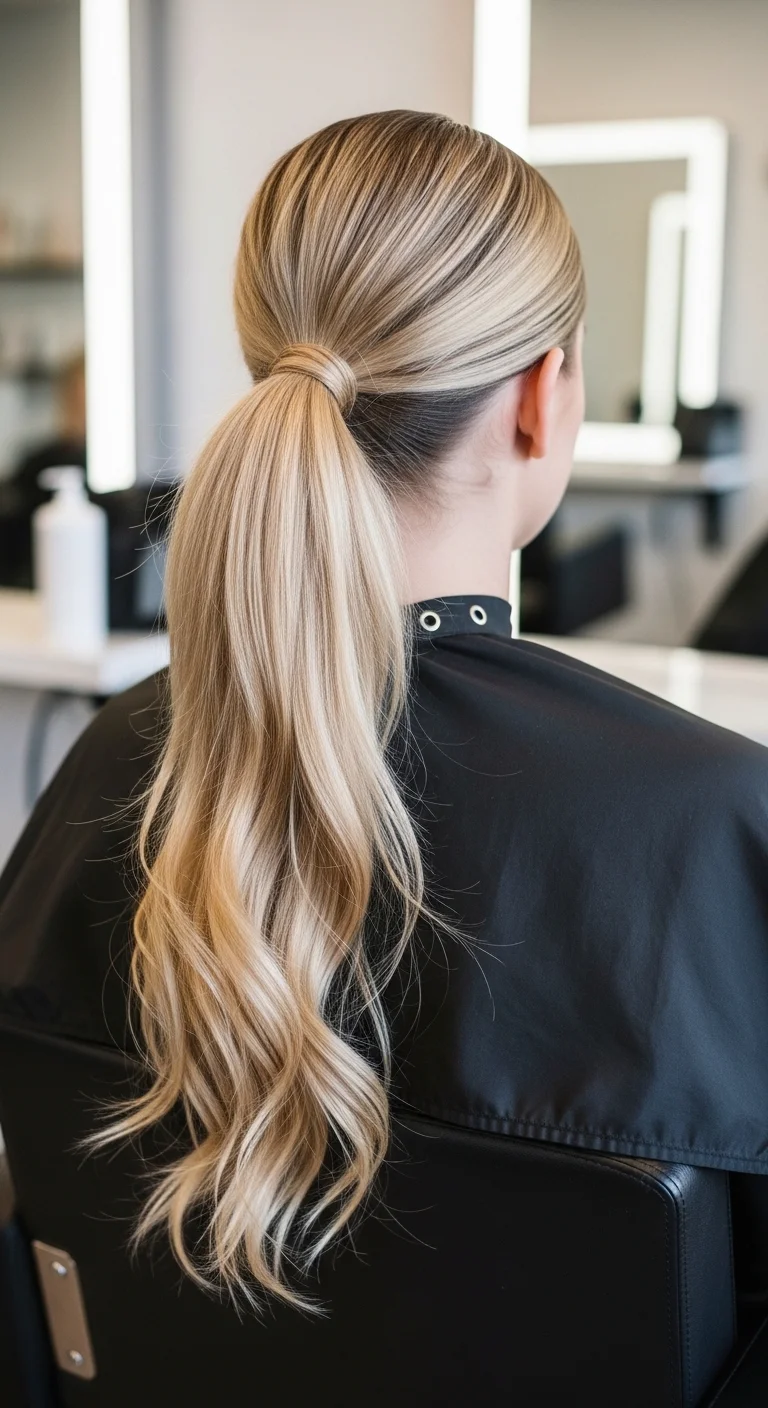 Low Ponytail Sleek Long Style