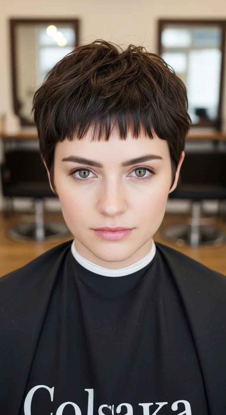 Messy Short Crop with Textured Bangs
