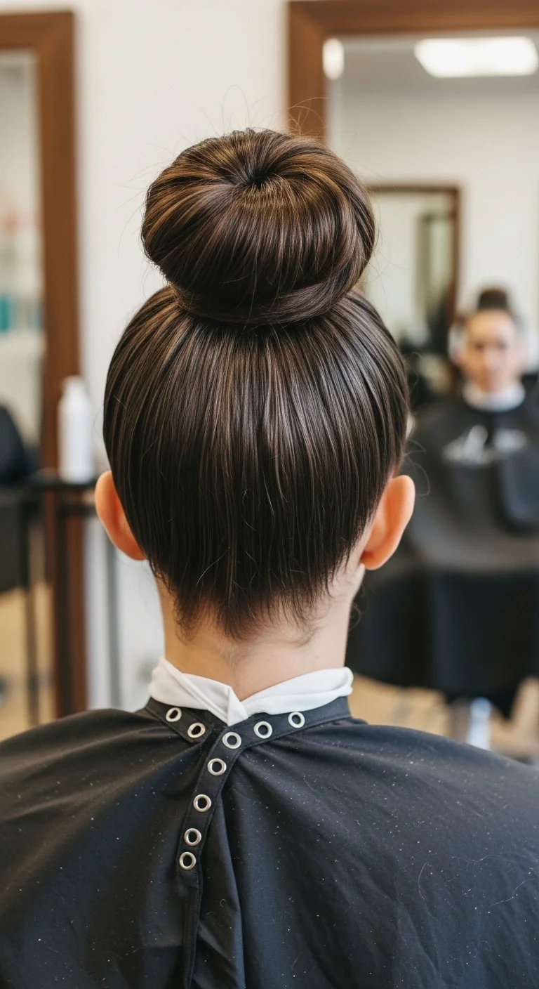 Middle Part Precision Bun