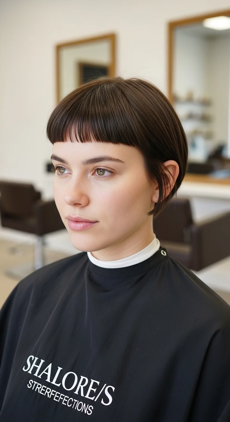 Minimal Short Cut with Straight Micro Bangs