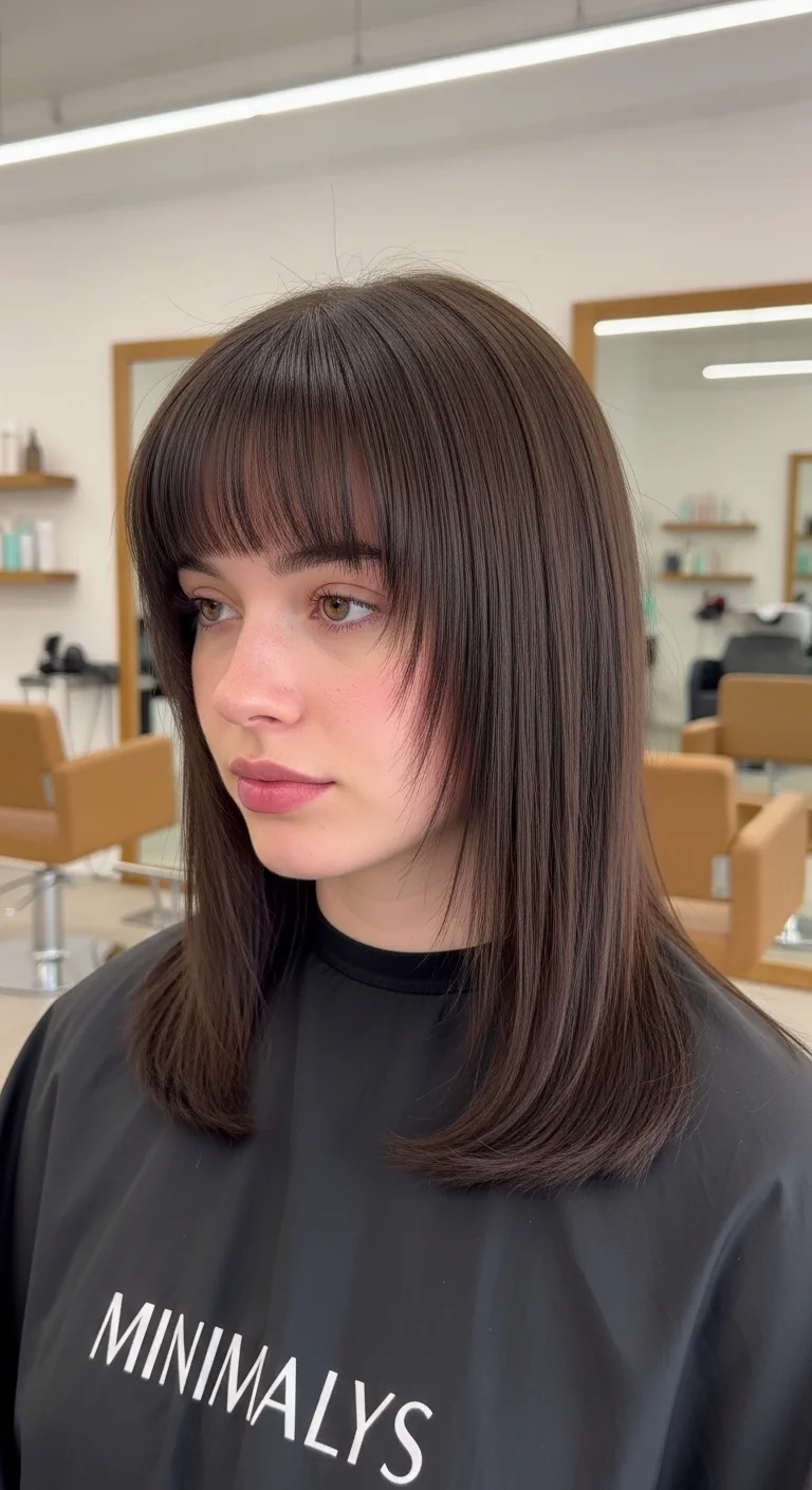 Minimalist Straight Cut with Curtain Bangs