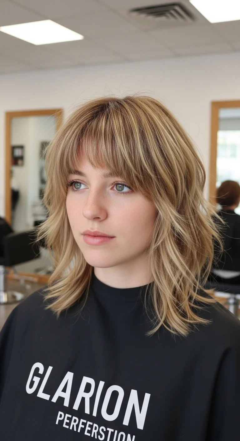 Shag-Inspired Layered Mid-Length Cut