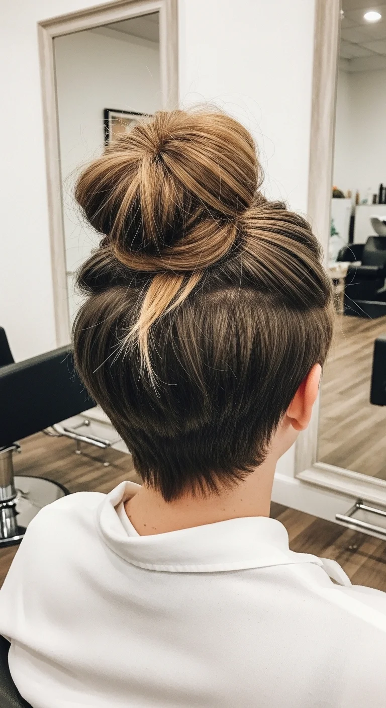 Short Hair Ideas Bun Hairstyle
