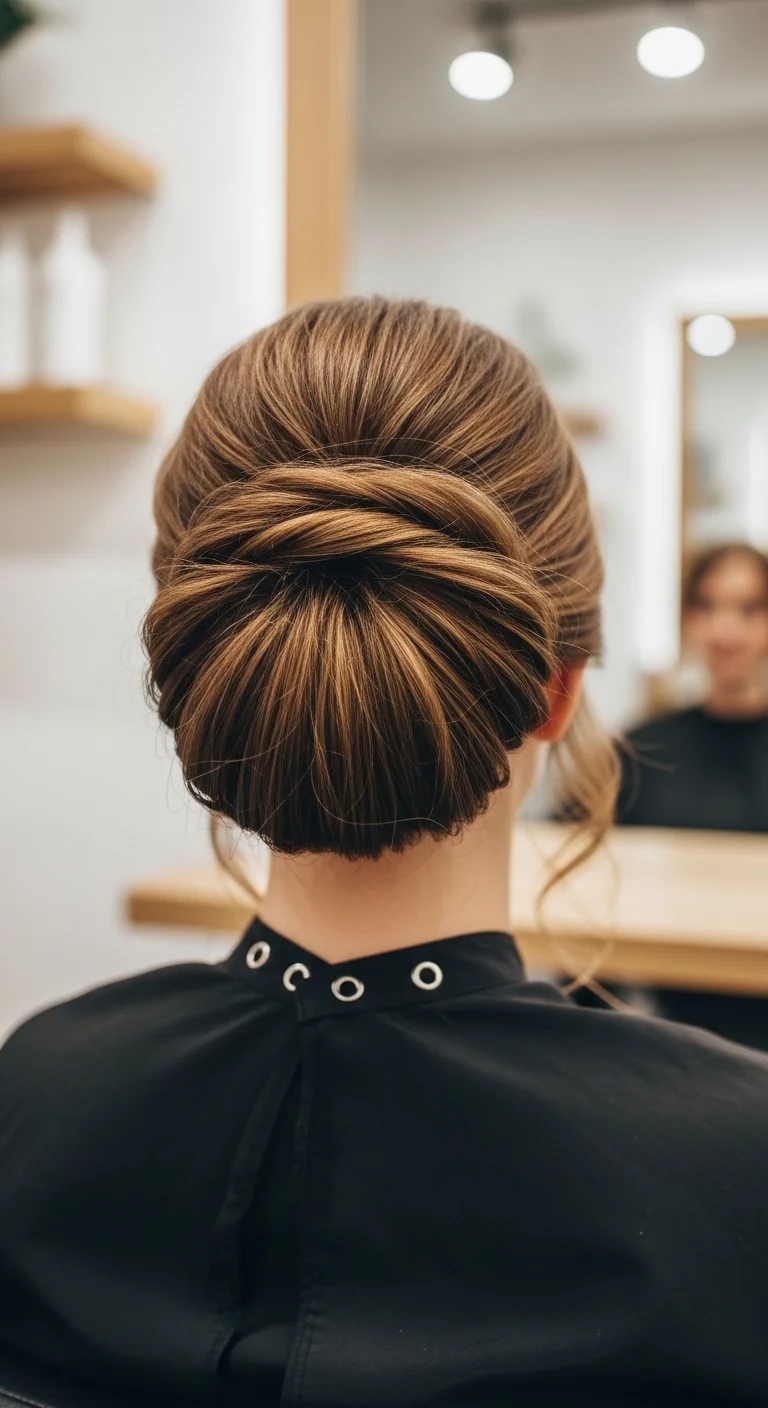 Shoulder Length Hair Bun Hairstyle