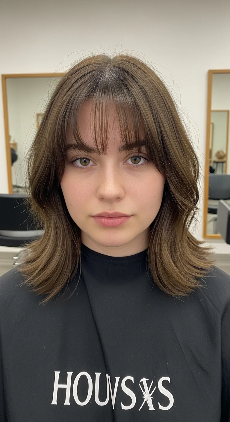 Shoulder Length Hair with Soft Bangs