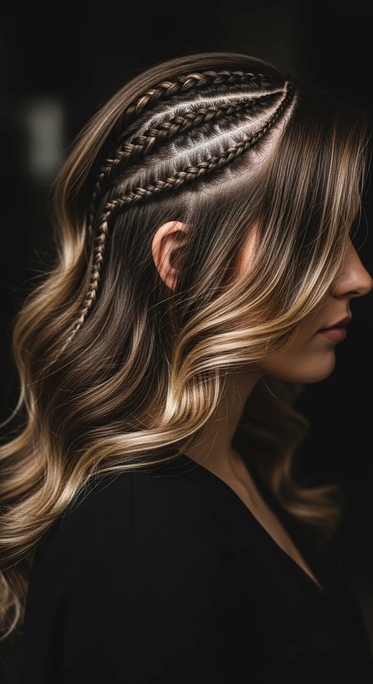 Side Swept Cornrows