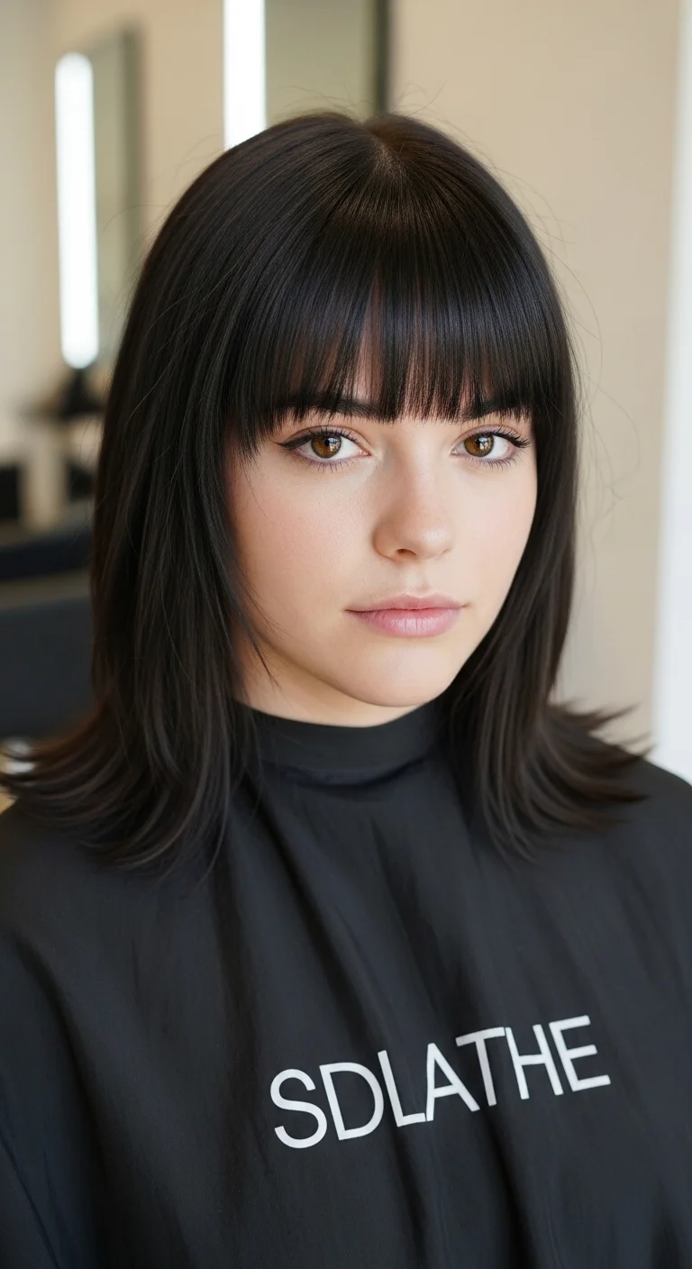 Sleek Chin-Length Cut with Straight Bangs