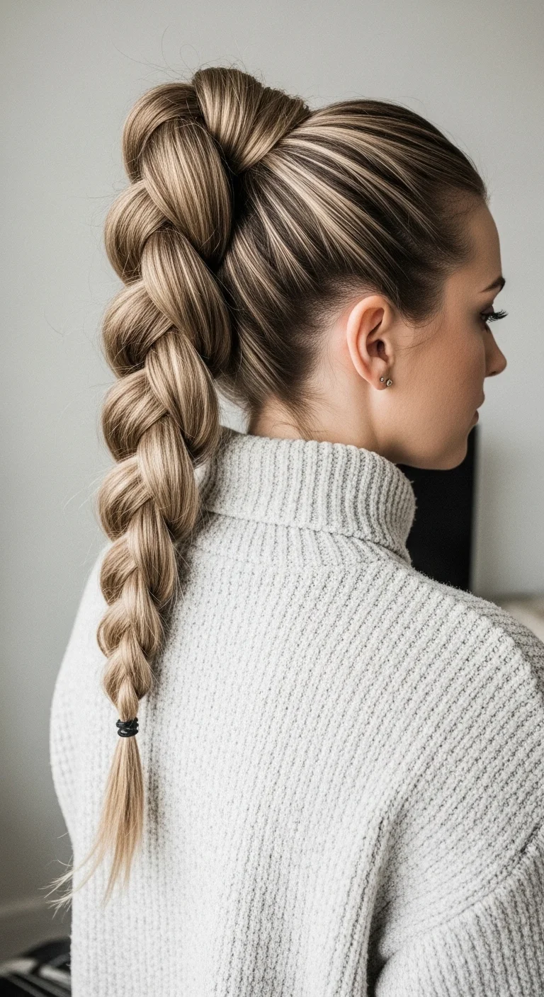 Sleek High Braided Ponytail