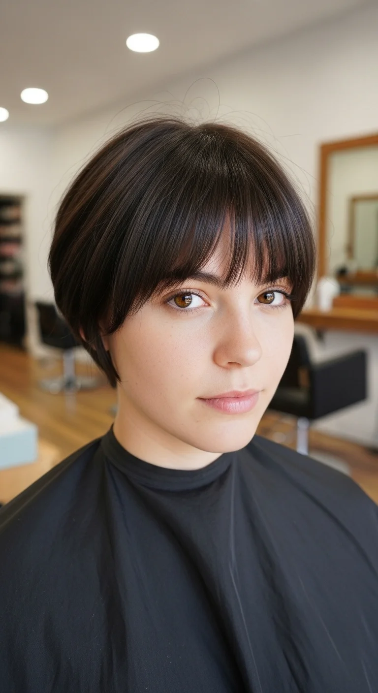 Sleek Pixie Bob with Long Bangs