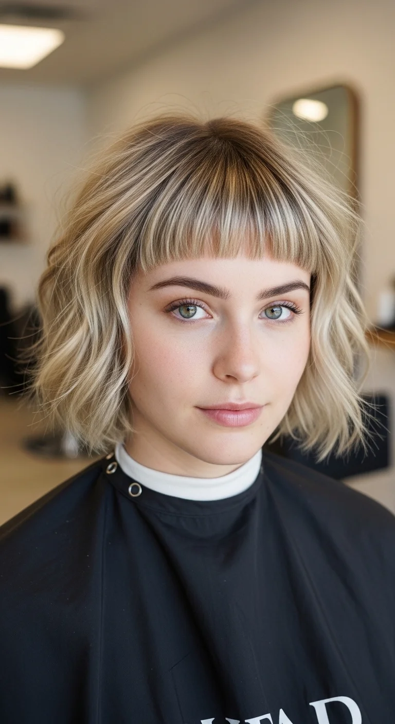 Textured Short Hair Inspo with Wispy Bangs