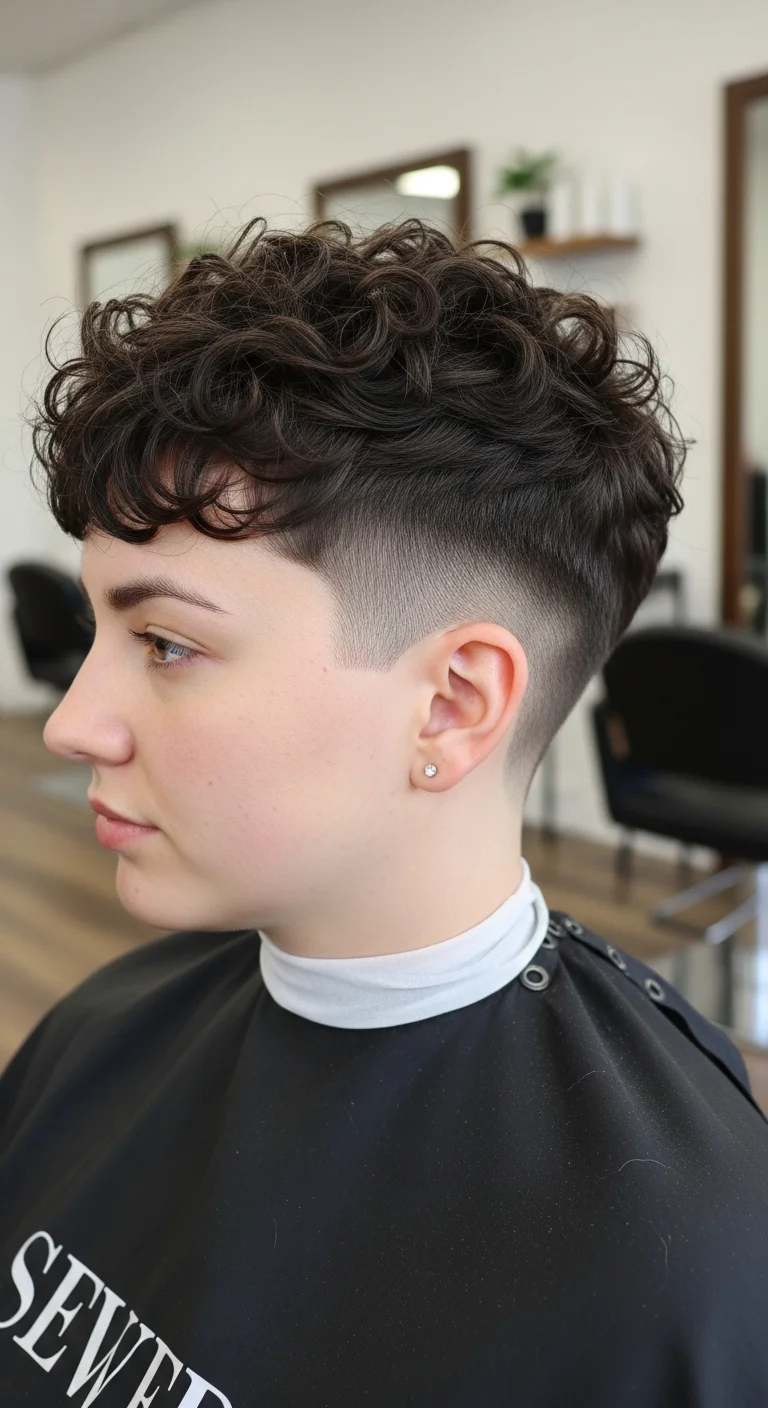 Tight Curl Bangs With Tapered Cut