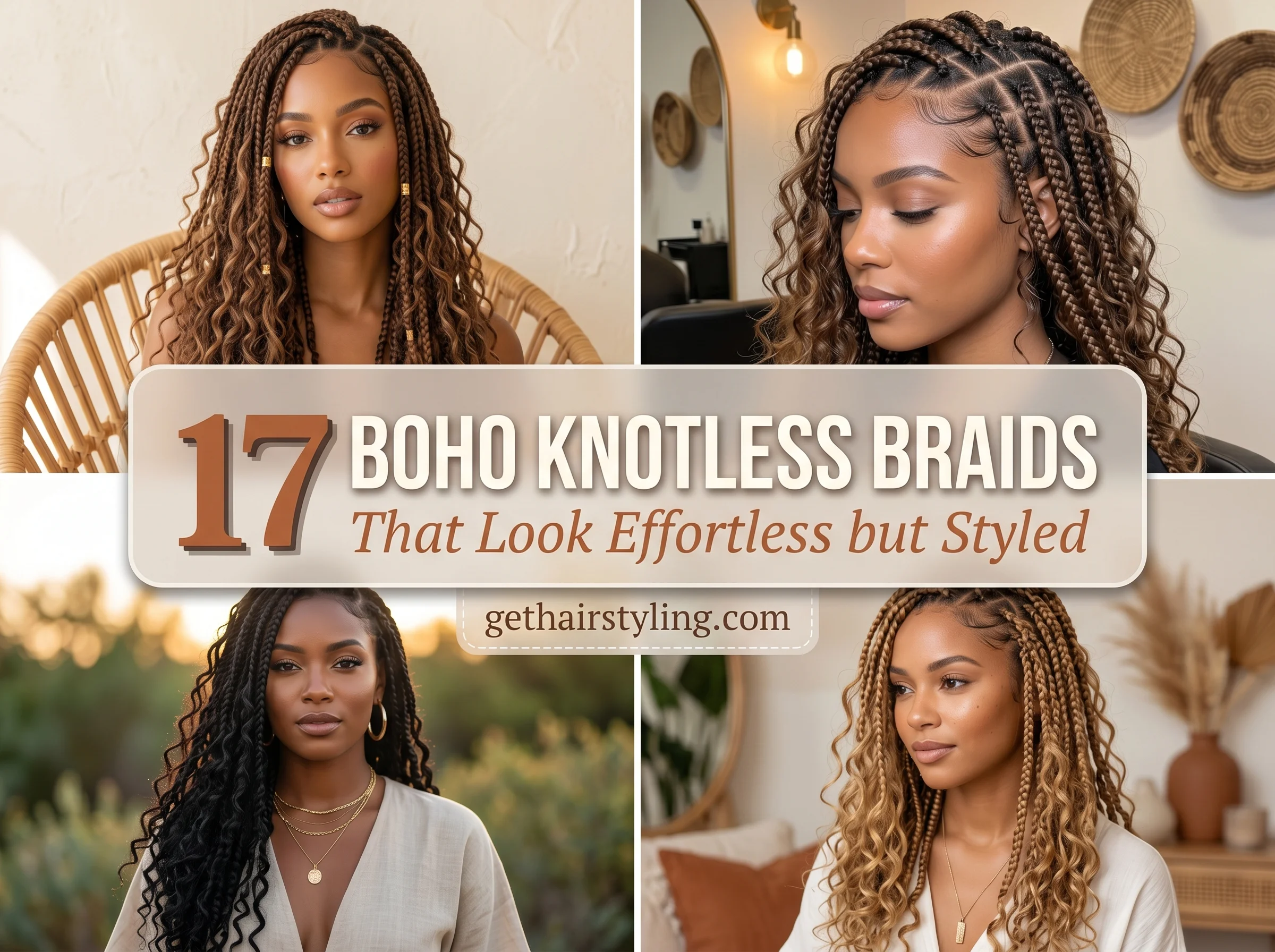 17 Boho Knotless Braids That Look Effortless but Styled