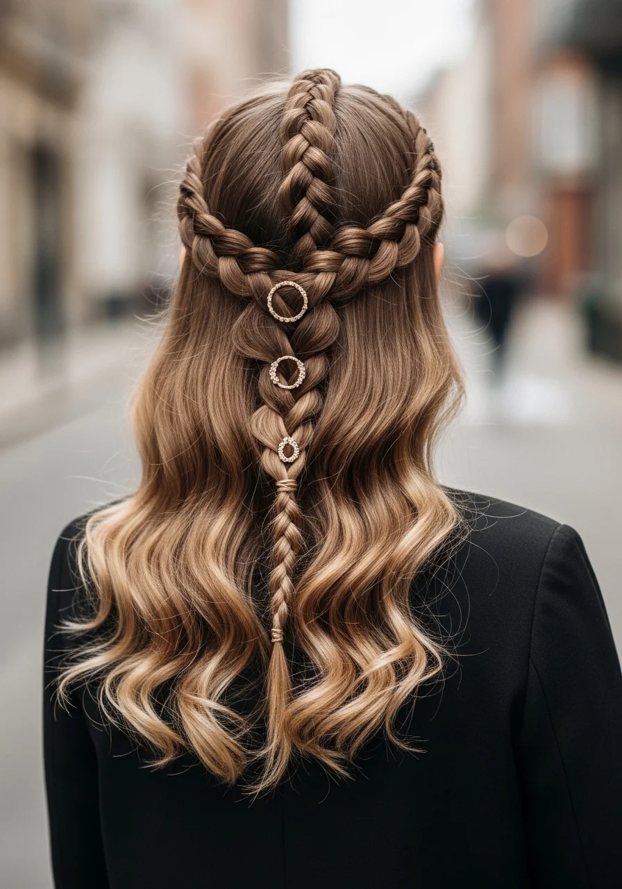 Accessorized French Curls Braids