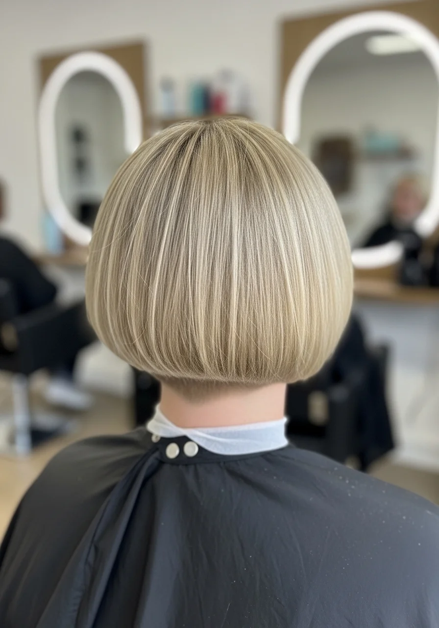 Blunt Short Blonde Hair Cut