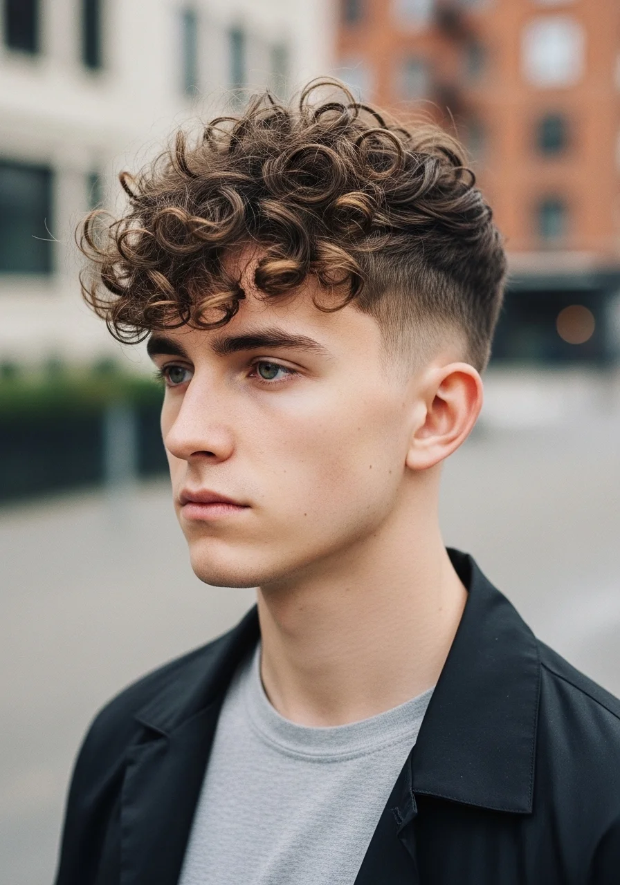 Bold Curly Wolf Cut with Volume Crown