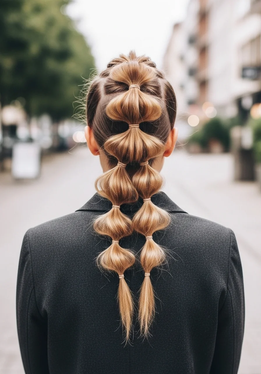Bubble Braid Half Up Style