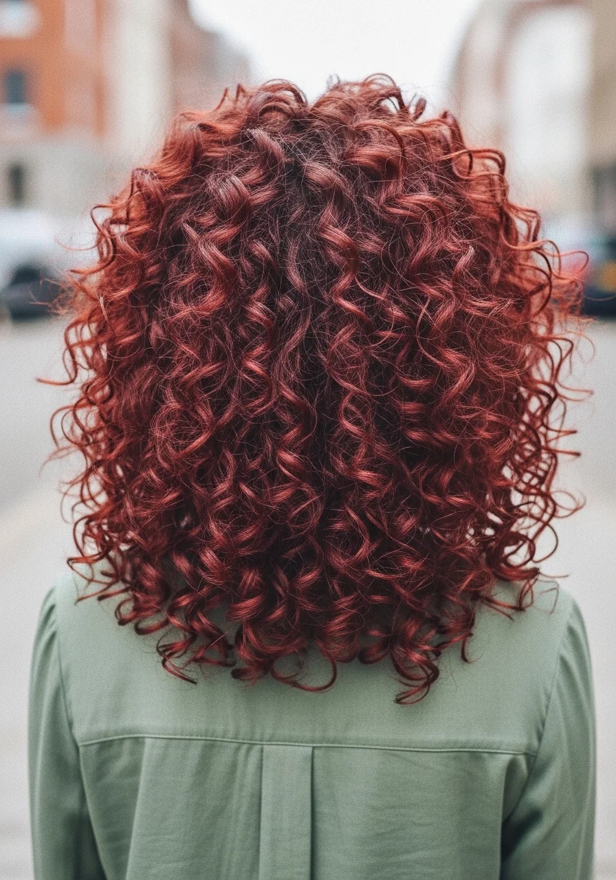 Cherry Cola Curly Volume Look