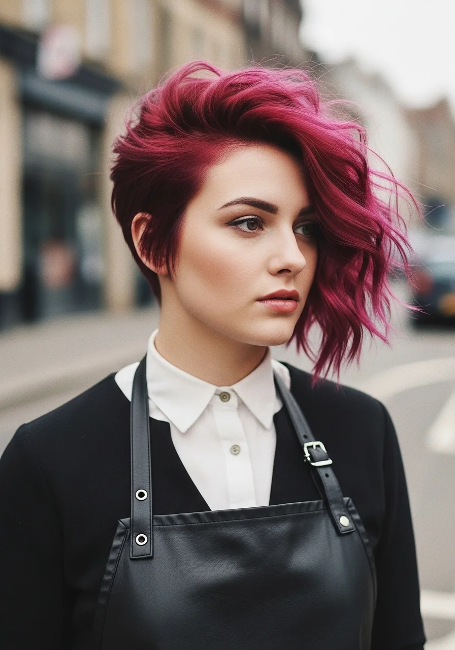 Cherry Cola with Deep Side Part
