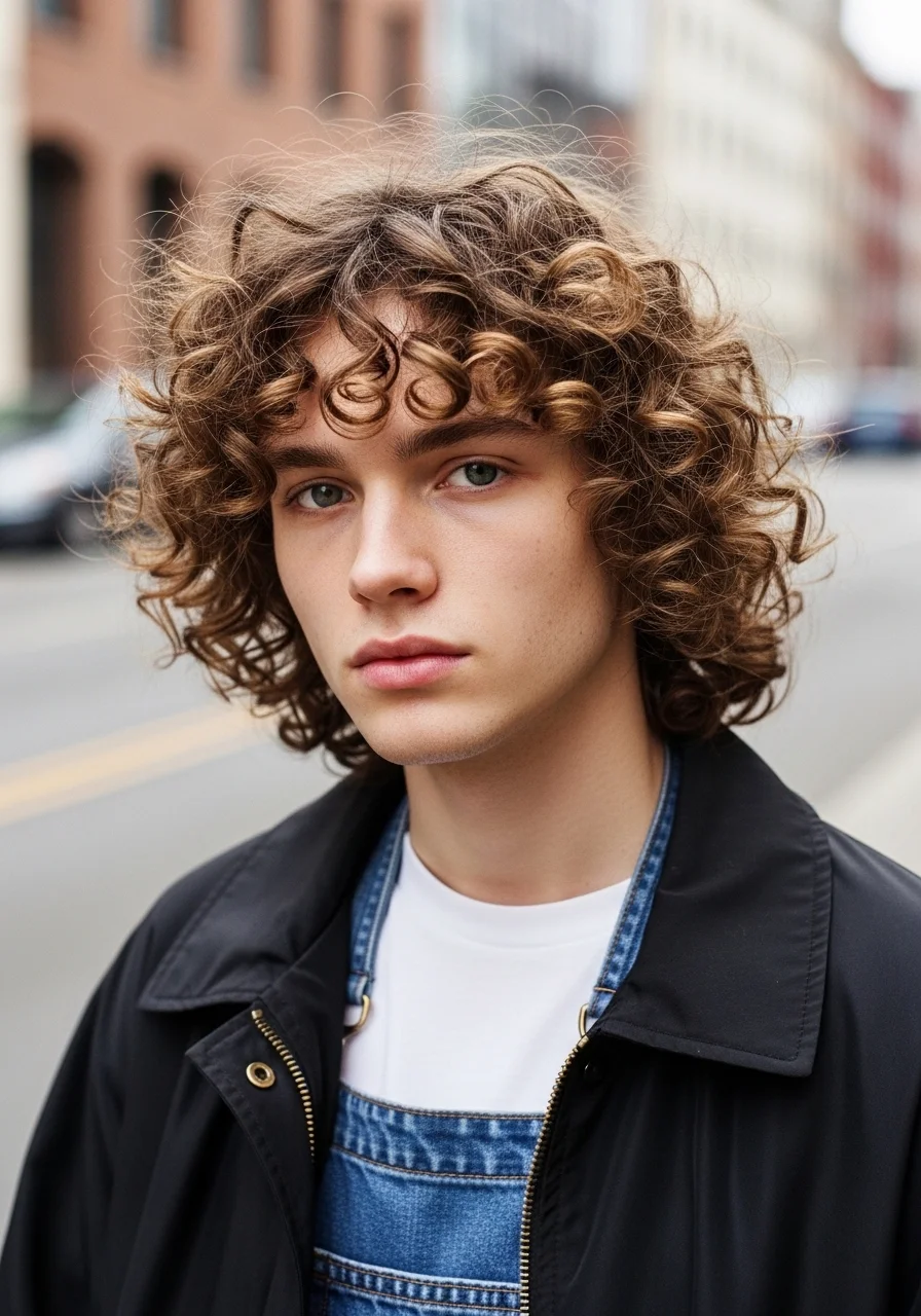 Curly Wolf Cut with Feathered Layers