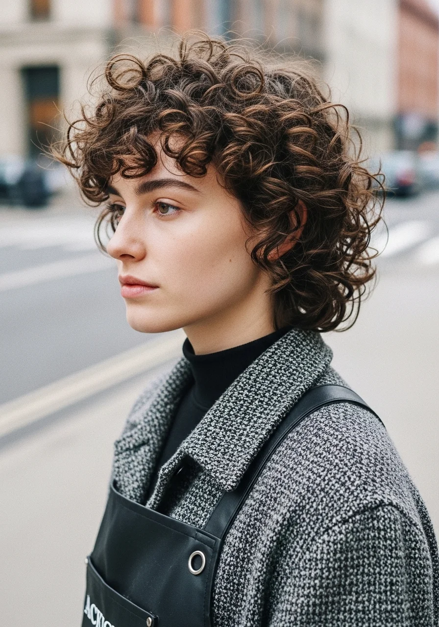 Curly Wolf Cut with Subtle Layers
