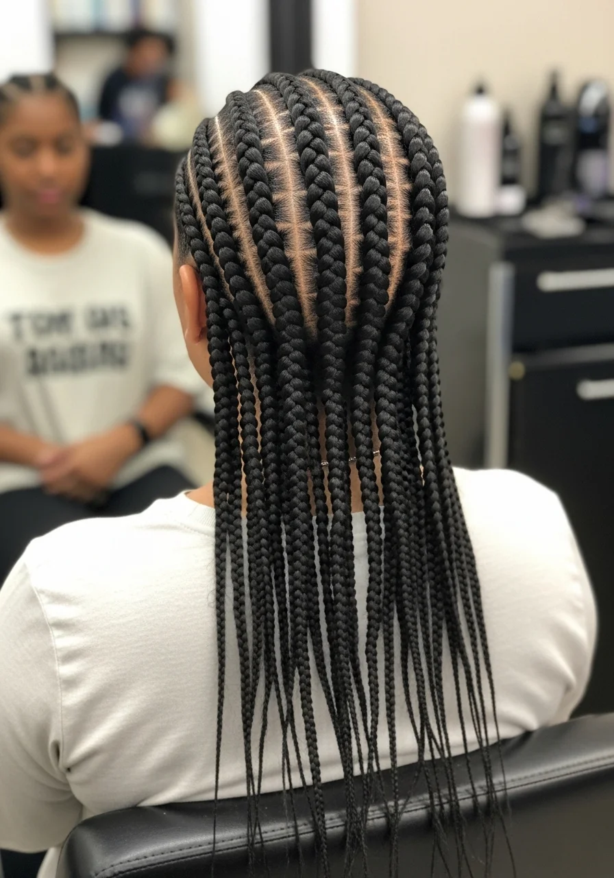 Feed-in Cornrows Natural Hair