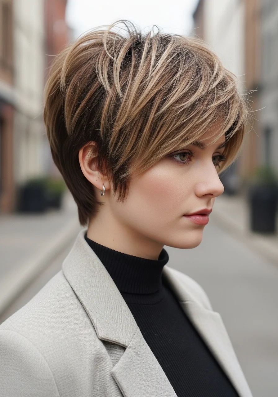 Long Pixie with Volume
