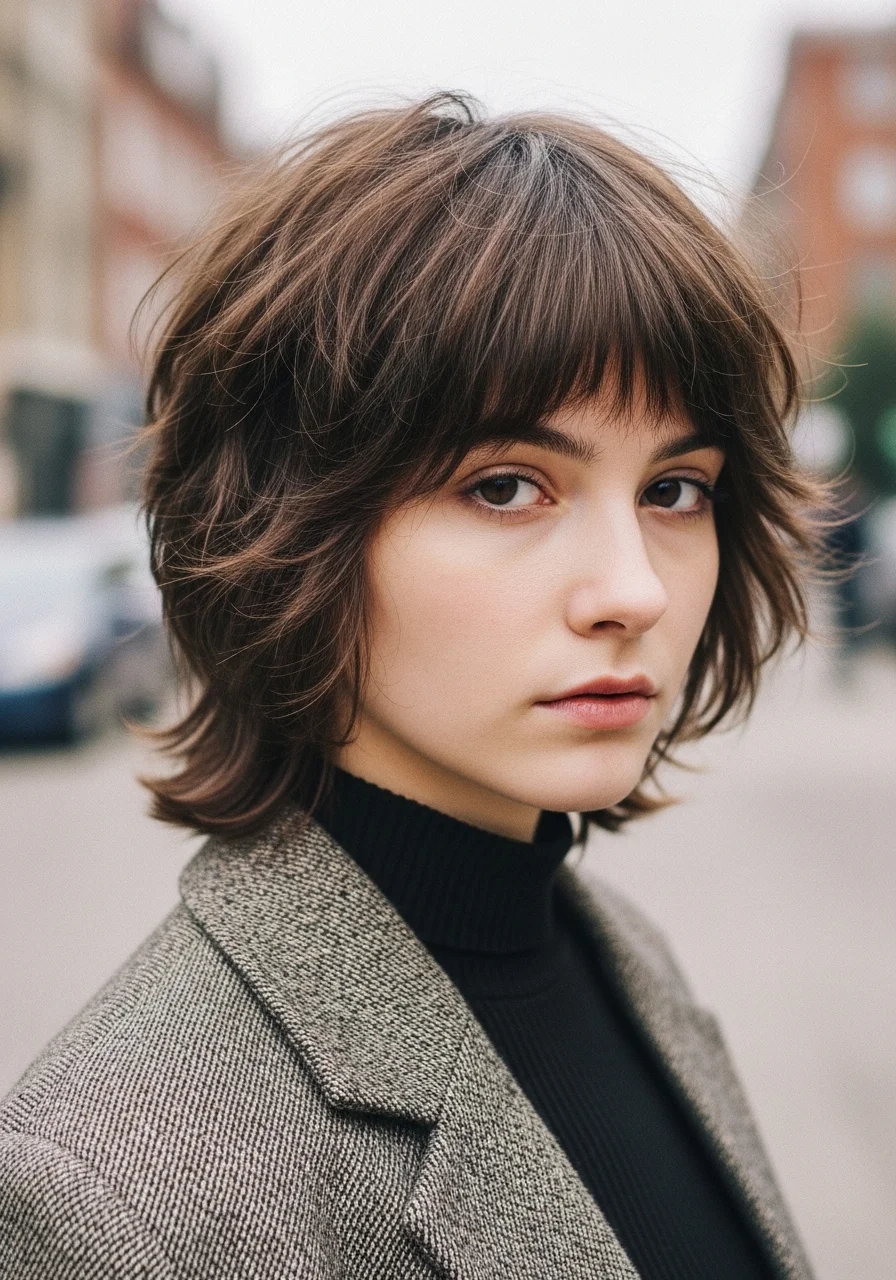Shaggy Short Hair With Curtain Bangs