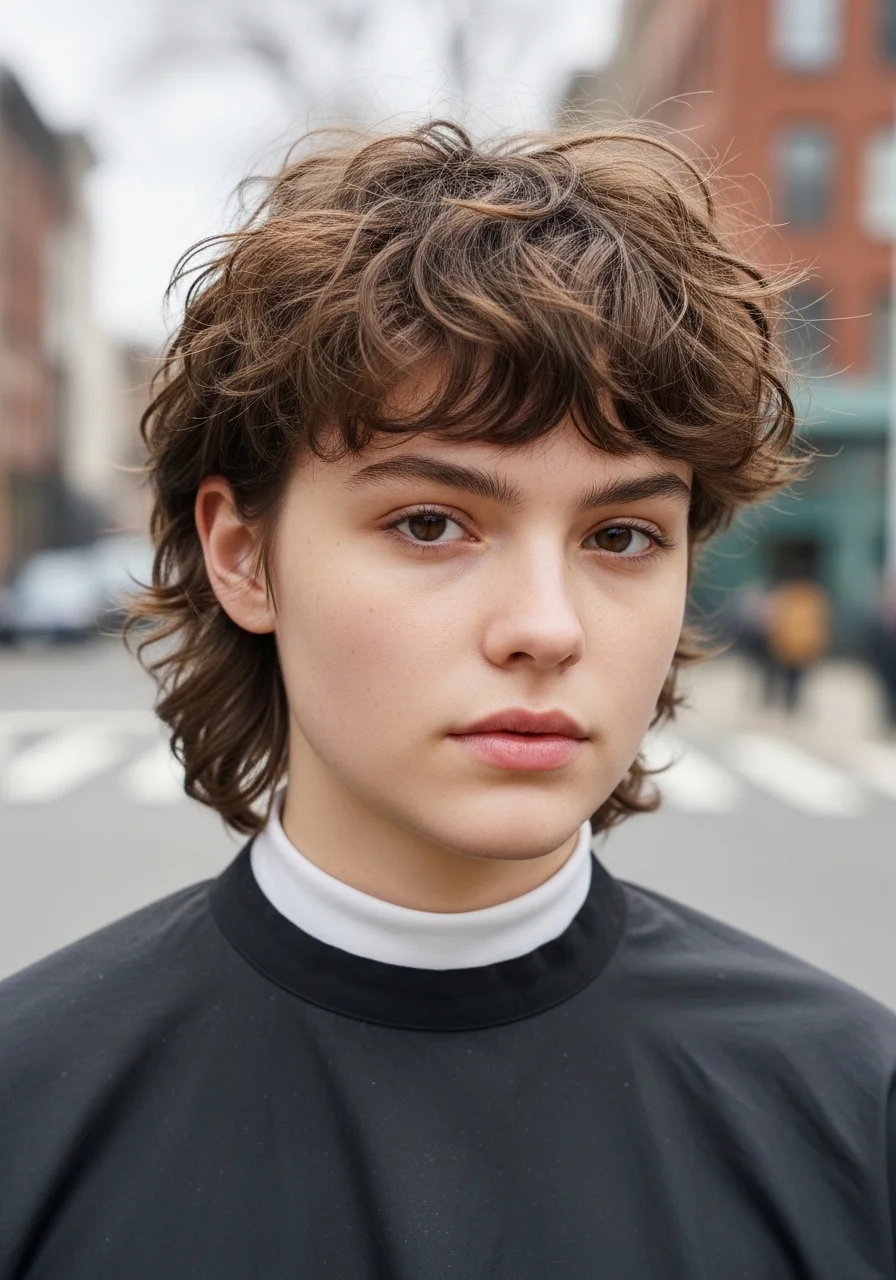 Short Shaggy Curly Wolf Cut