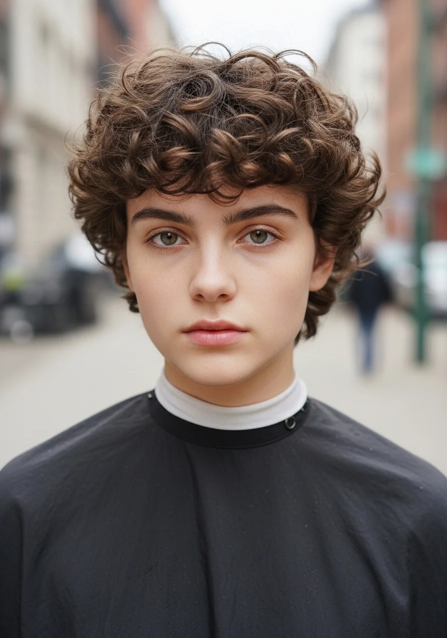 Short Wolf Cut with Tight Curls