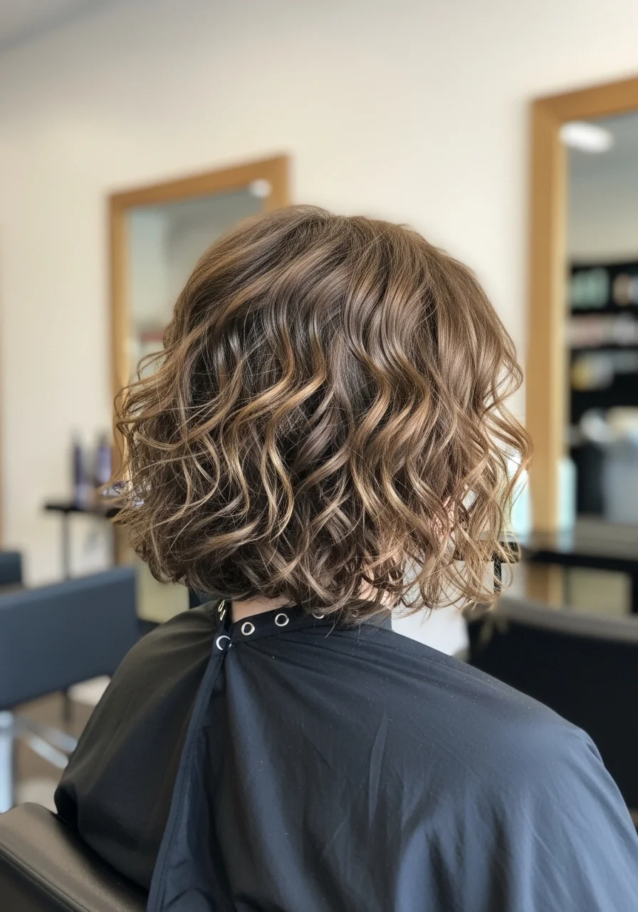 Shoulder Length Curly Short Style
