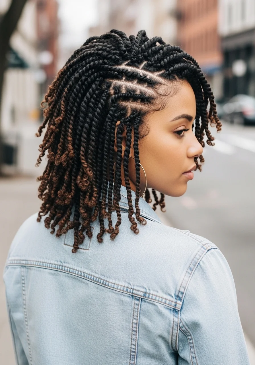 Side-Parted Mini Twists
