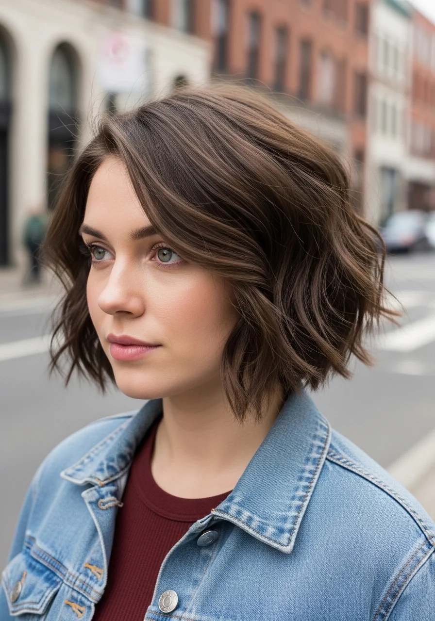 Side-Parted Textured Bob