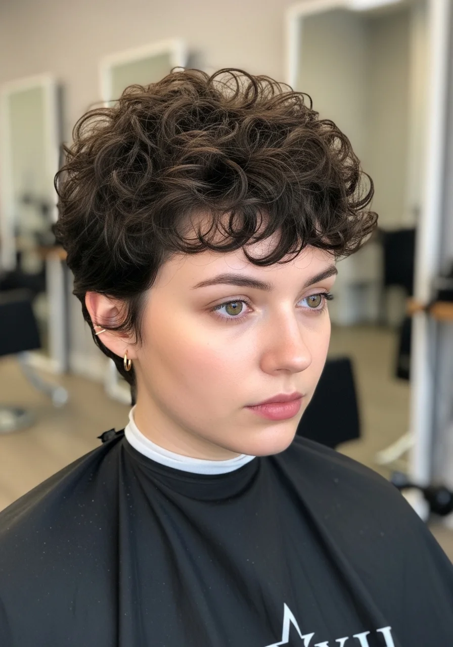 Soft Curly Pixie Cut
