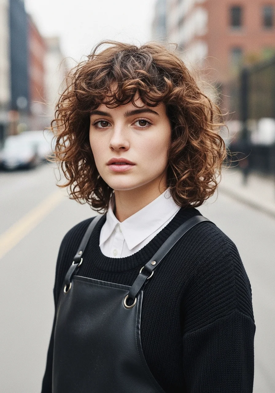 Wild Textured Wolf Cut with Loose Curls