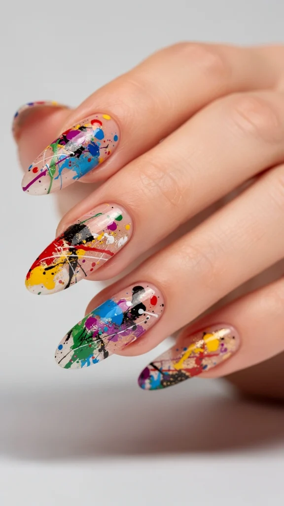 Abstract Art Splash Nails