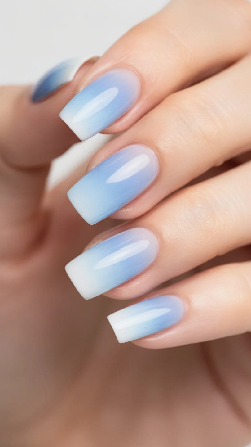 Sky Gradient Square Nails.
