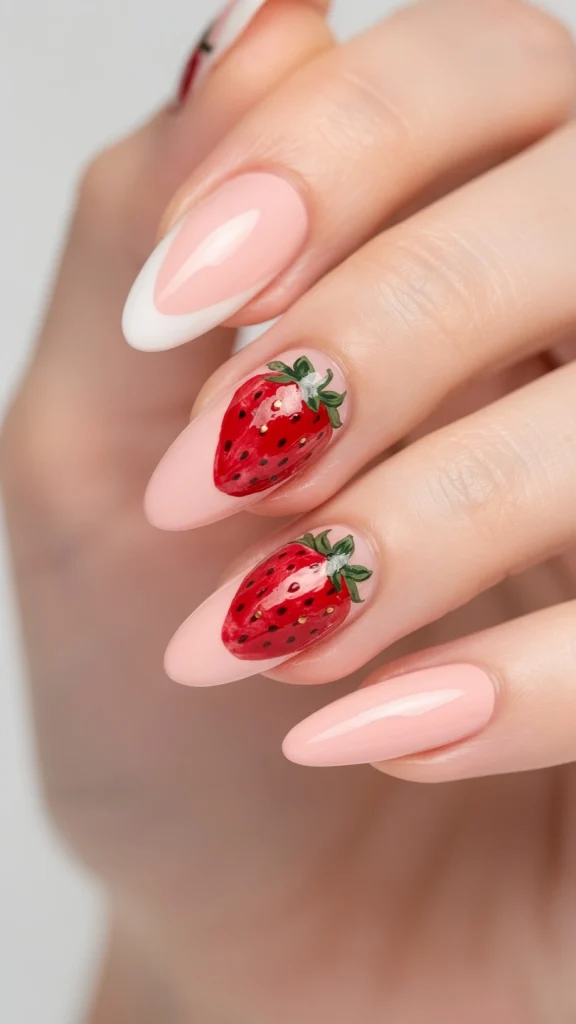 Strawberry Milk Nails